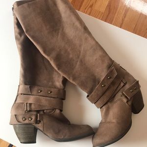 Tan suede boots